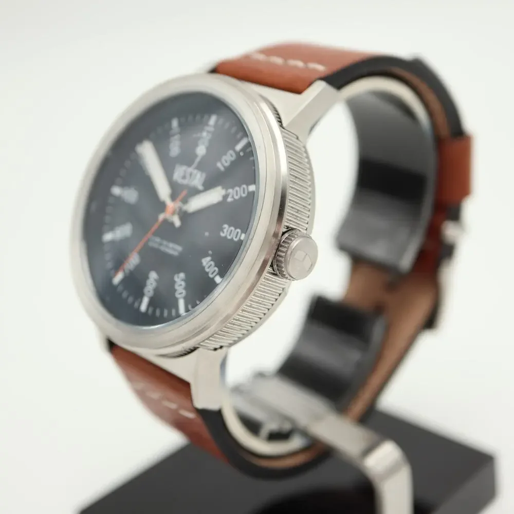 Vestal Retrofocus Mens 44mm Field Watch Monster Italian Leather w New Battery